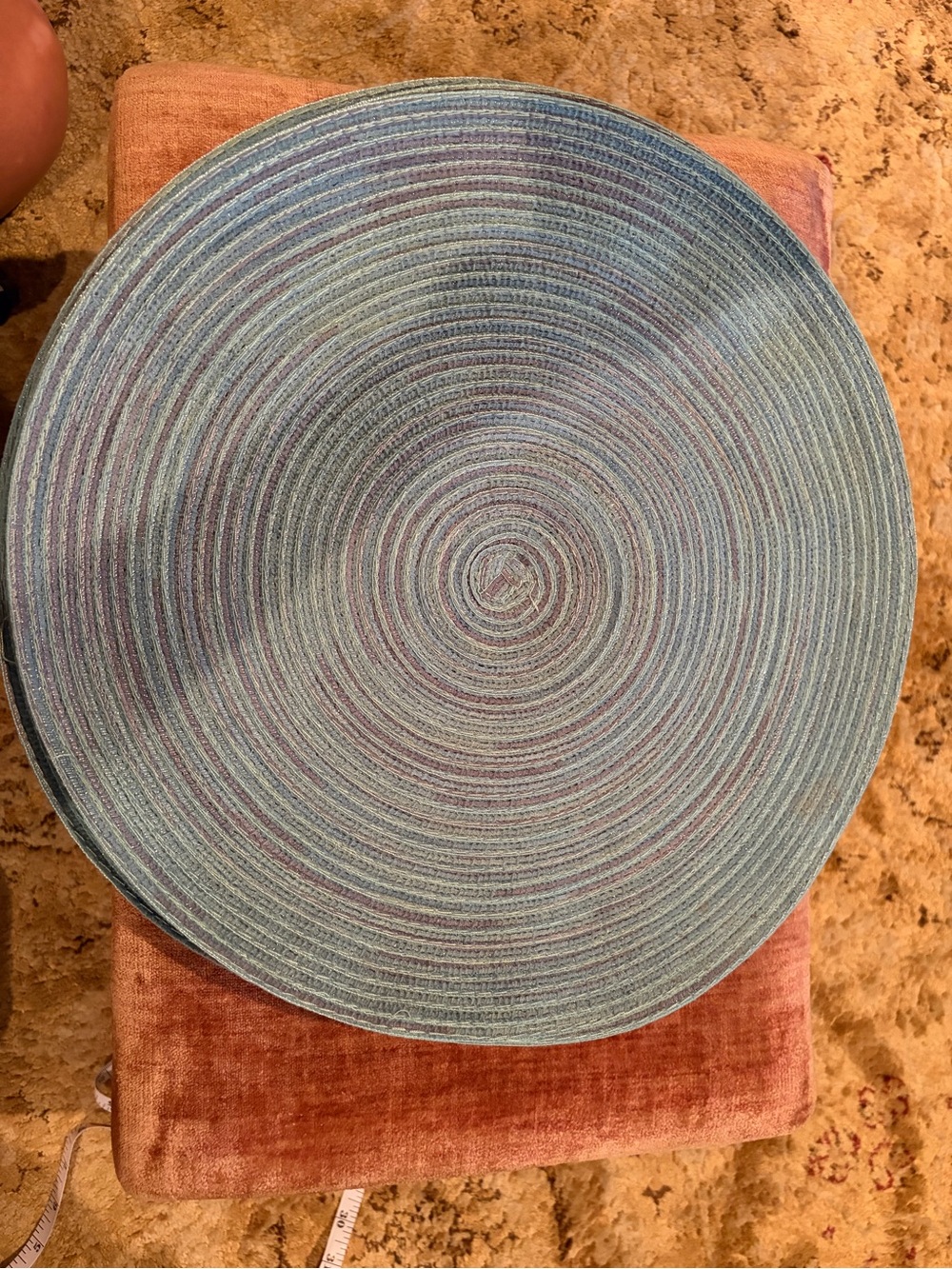 Blue/ lavender Spiral Woven placemats EUC set of 6